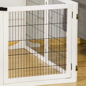 Absperrgitter für Hunde klappbar aus Holz weiss
