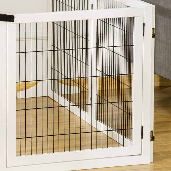 Absperrgitter für Hunde klappbar aus Holz weiss