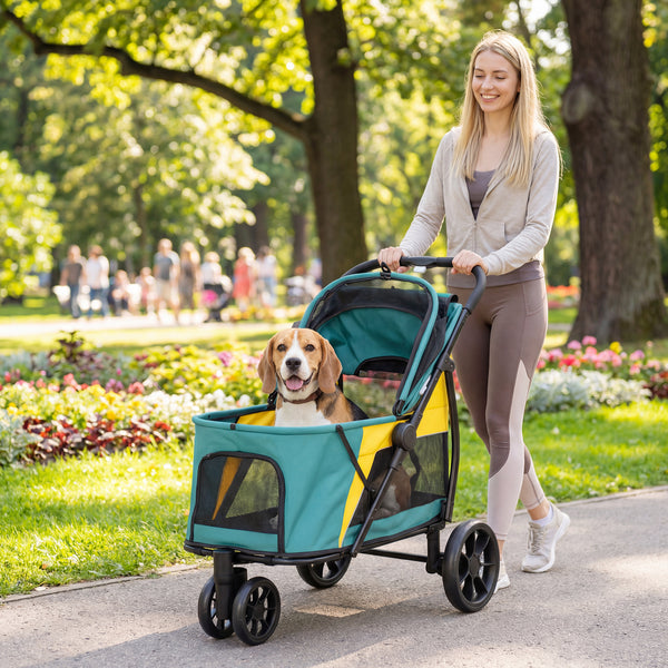 Hundebuggy Hundewagen faltbar bis 20kg dunkelgrün