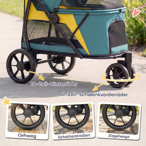 Hundebuggy Hundewagen faltbar bis 20kg dunkelgrün