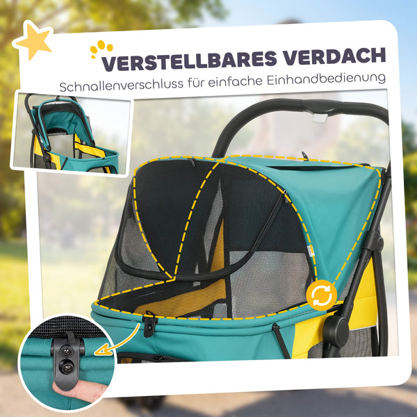 Hundebuggy Hundewagen faltbar bis 20kg dunkelgrün