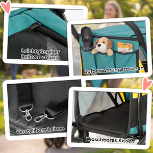 Hundebuggy Hundewagen faltbar bis 20kg dunkelgrün