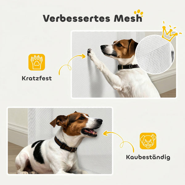 Treppenschutzgitter ausziehbar für Haustiere und Türen weiss