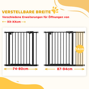Türschutzgitter für Hunde verstellbar Metall schwarz