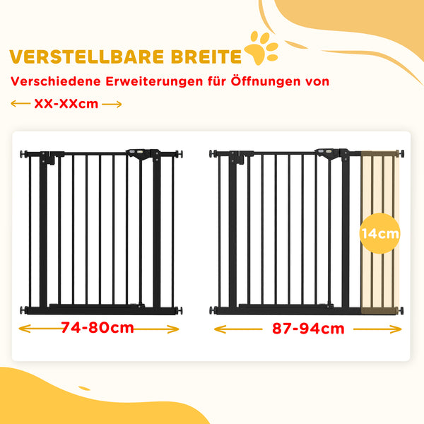 Türschutzgitter für Hunde verstellbar Metall schwarz