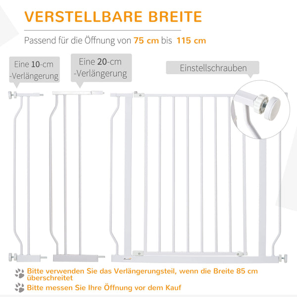 Absperrgitter Türschutzgitter für Hunde verstellbar mit Klemmmontage
