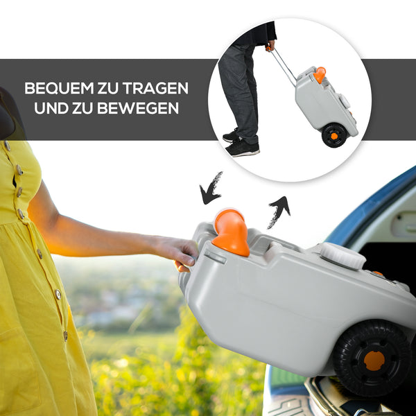 Abwassertank 22L tragbar mit faltbarem Griff Grau