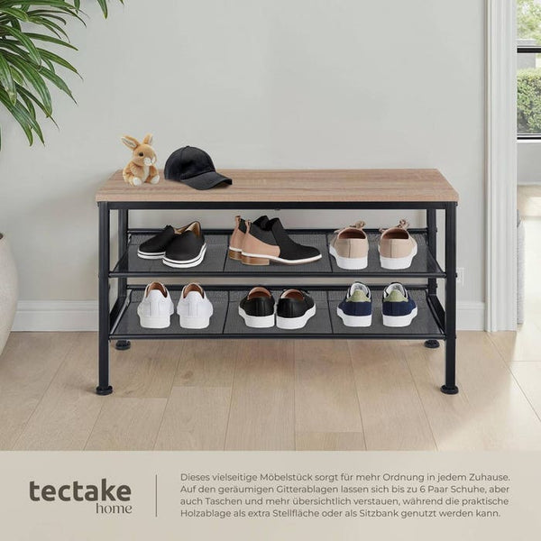 Schuhregal Derry Industrial Holz hell, Eiche Sonoma