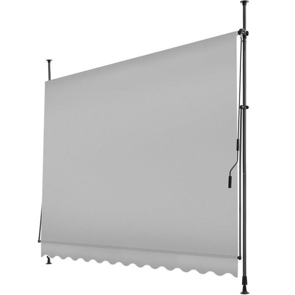 Klemmmarkise hellgrau 300 x 180 cm