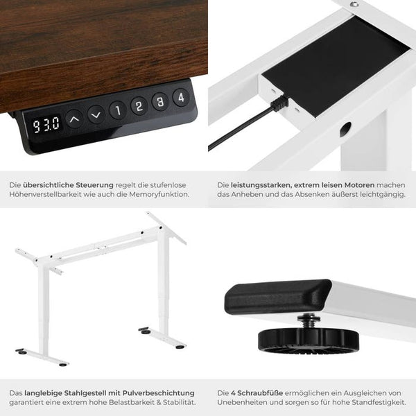 Tischgestell Twain höhenverstellbar 110-168x60x60-125cm weiss