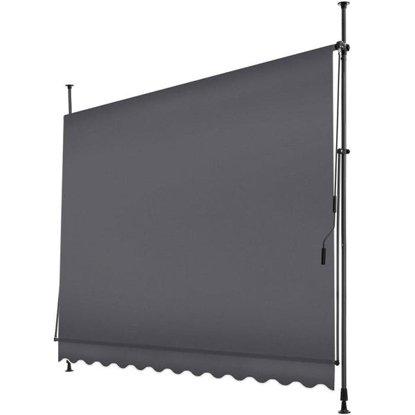 Klemmmarkise schwarz/grau 300 x 180 cm