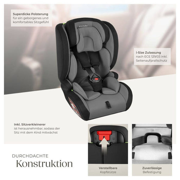 Autositz Sophie dunkelgrau/schwarz