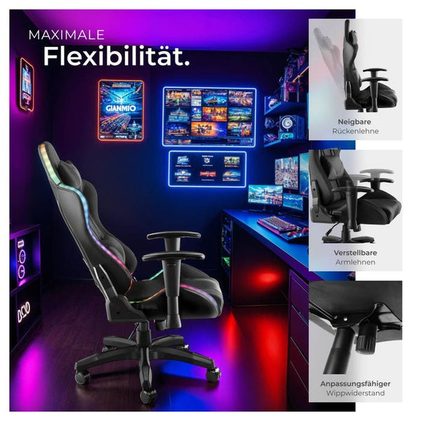 Tartaros gaming chair, black/black 