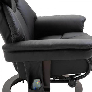 Relaxsessel mit Massagefunktion Fusshocker Massagesessel Liegefunktion Schwarz
