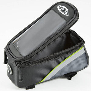 Fahrradtasche mit Rahmen-Befestigung für Smartphones schwarz/grau/grün 18 x 8,5 x 8,5 cm