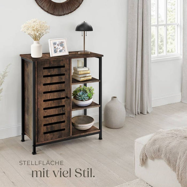Sideboard 71x32x82cm Industrial dunkelbraun Türanschlag links