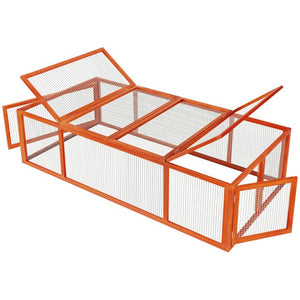 Kaninchenstall mit 4 Türen 181x90x48cm braun