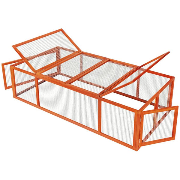 Kaninchenstall mit 4 Türen 181x90x48cm braun