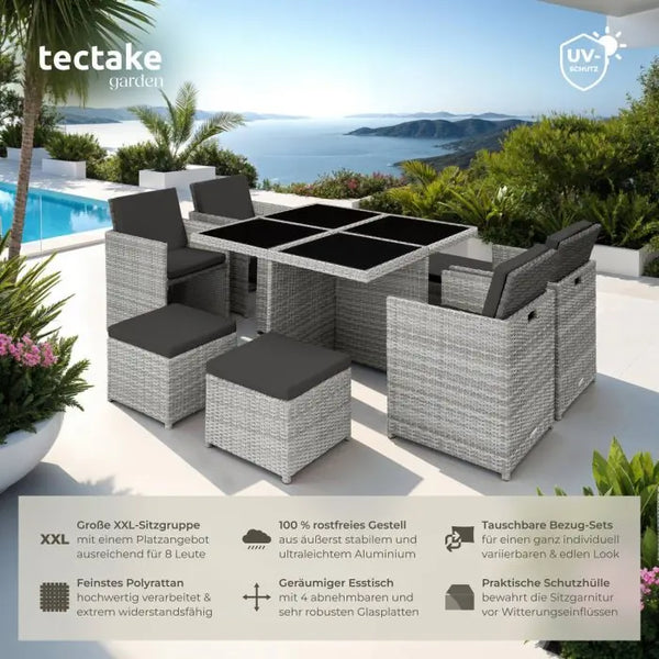 Aluminium Rattan Sitzgruppe Manhattan