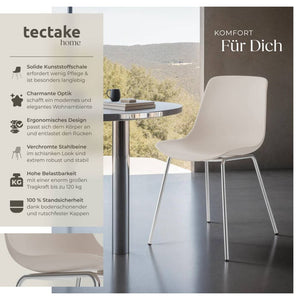 Kunststoffstuhl Mave taupe/chrom 2er Set