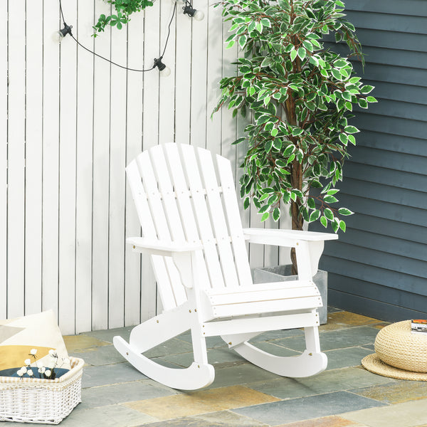 Adirondack Schaukelstuhl für Garten und Balkon weiss
