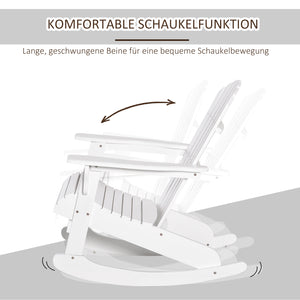 Adirondack Schaukelstuhl für Garten und Balkon weiss