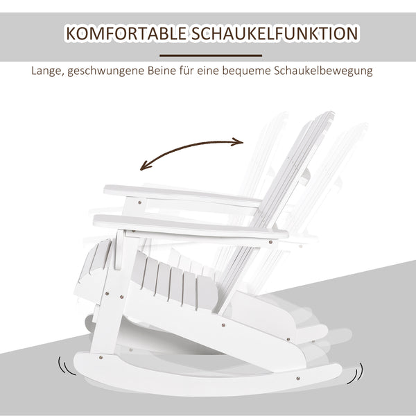 Adirondack Schaukelstuhl für Garten und Balkon weiss