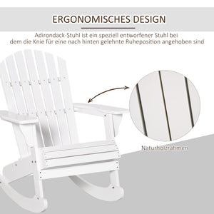 Adirondack Schaukelstuhl für Garten und Balkon weiss