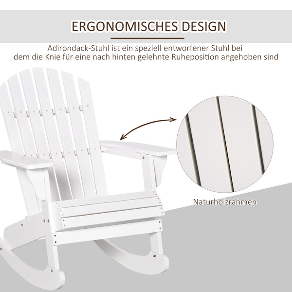 Adirondack Schaukelstuhl für Garten und Balkon weiss