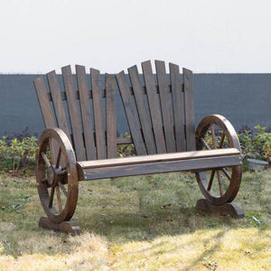 Gartenbank 2-Sitzer Rustikal Dunkelbraun