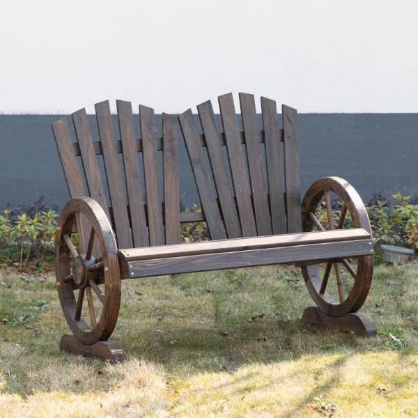Gartenbank 2-Sitzer Rustikal Dunkelbraun