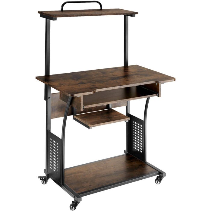 Schreibtisch Fife Industrial Holz dunkel, rustikal