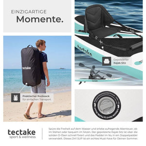 Stand-Up Paddle Board 2in1 Zenon weiss/türkis 320 cm ohne Kamerahalterung