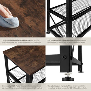 Schuhregal Blackpool Industrial Holz dunkel, rustikal
