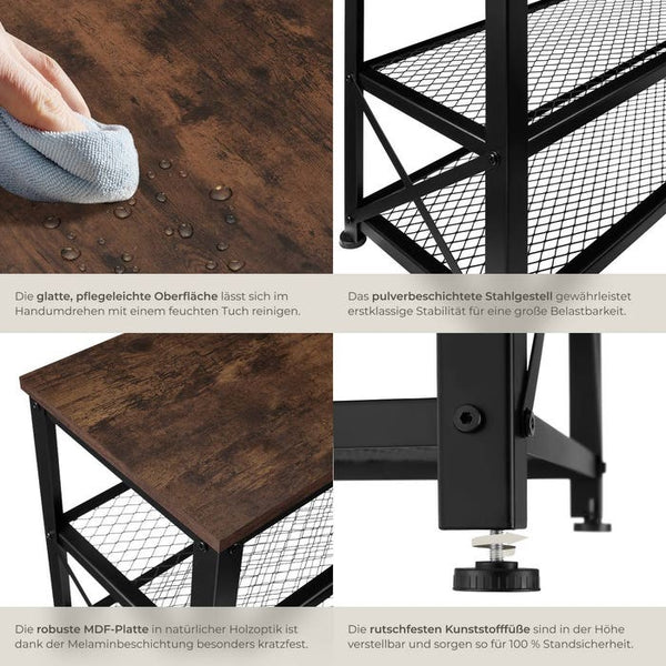 Schuhregal Blackpool Industrial Holz dunkel, rustikal