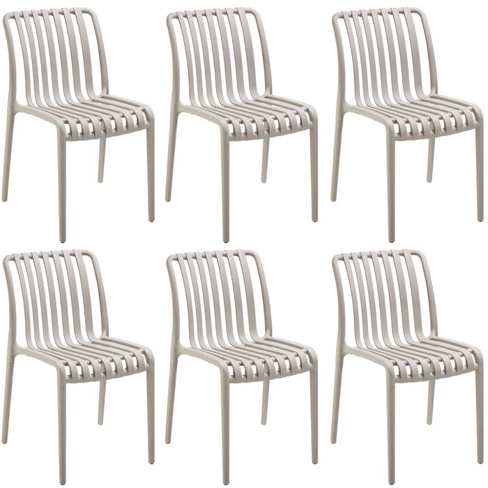 Gartenstühle Alcudia taupe 6er Set