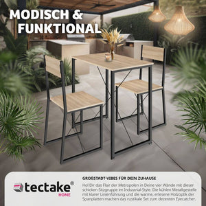 Sitzgruppe Margate Industrial Holz hell, Eiche Sonoma