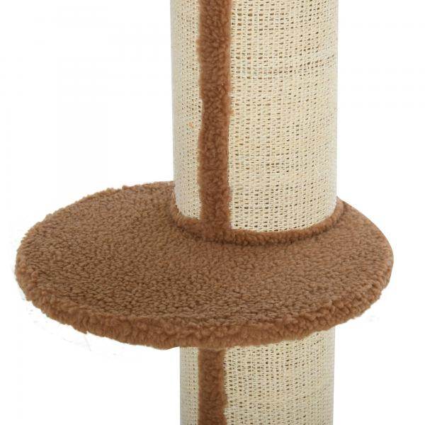 Katzenbaum Spielbaum Kratzstamm mit Plattform Sisal Lammkaschmir Hellbraun
