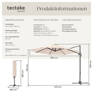 Sonnenschirm Daria beige