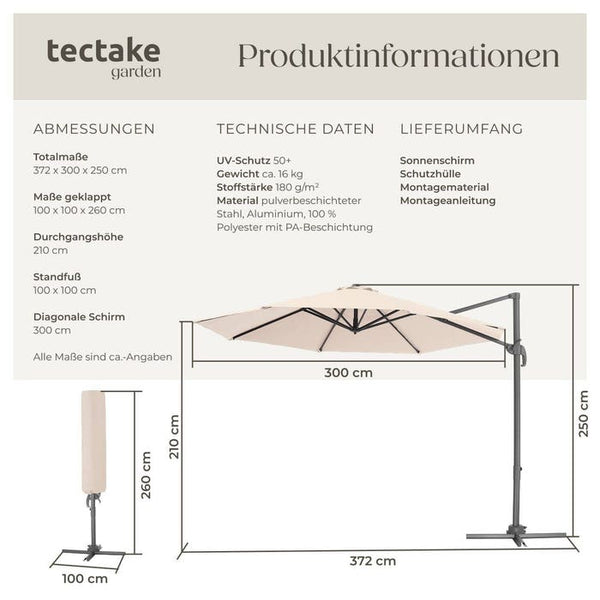 Sonnenschirm Daria beige