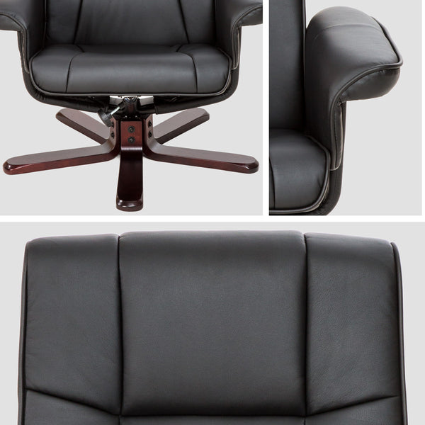 TV Fernsehsessel mit Hocker, schwarz/braun