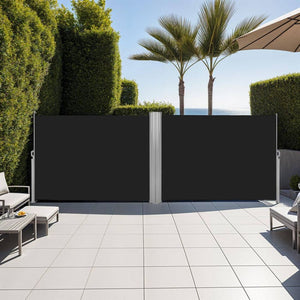 Aluminium Doppel Seitenmarkise schwarz 160 x 600 cm