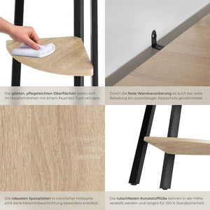 Eckregal Portland Industrial Holz hell, Eiche Sonoma