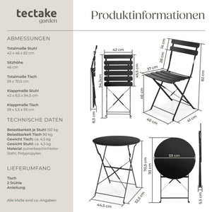 Bistrotisch Set Frieda schwarz