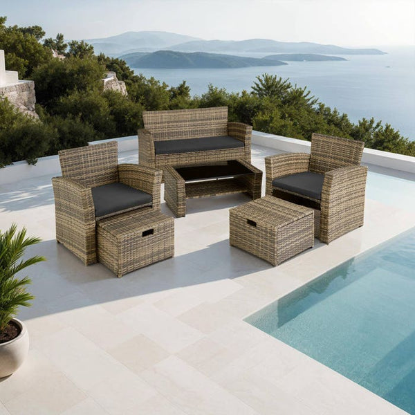 Rattan Sitzgruppe Modena natur