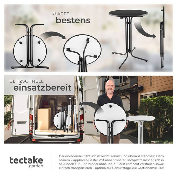 Stehtisch Eren schwarz 2er Set