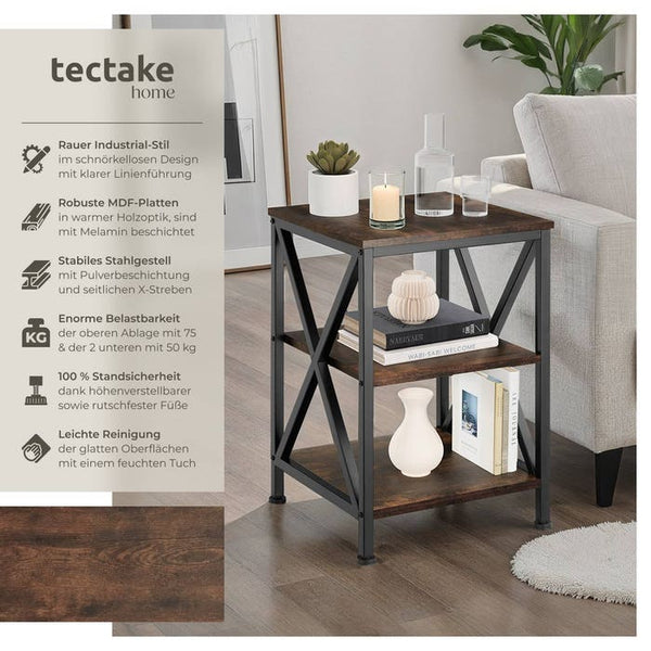 Beistelltisch Nottingham Industrial Holz dunkel, rustikal