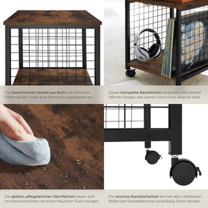 Beistelltisch Gary 40x40x48cm Industrial dunkelbraun