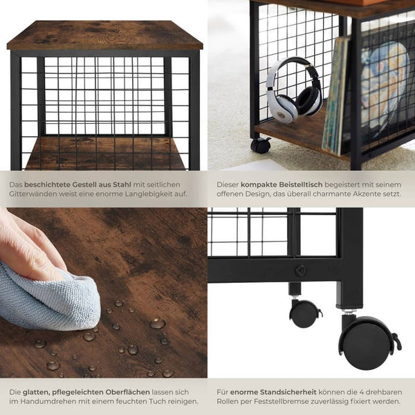 Beistelltisch Gary 40x40x48cm Industrial dunkelbraun