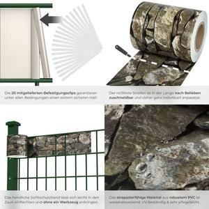 PVC Sichtschutzfolie, stein-optik, 35m